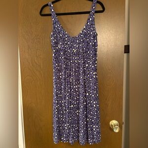 CAbi Purple and White Midi Dress